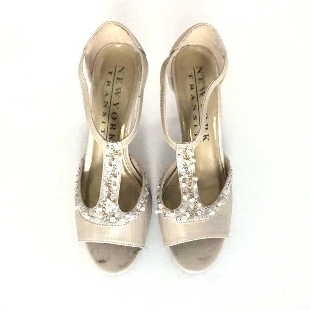 Dressy Cream Heels with Beading